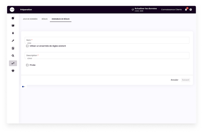 Créer un ensemble de règles